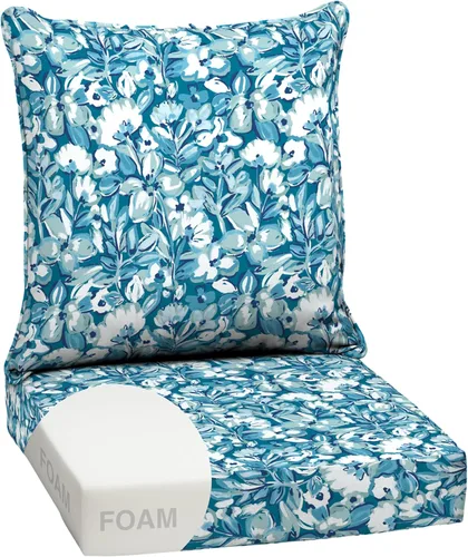 Miniatura 76 de Arden Outdoor Deep Seat Cushion Set, 24 x 24 pulgadas, Cojín para patio resistente al clima, a la lluvia y a la decoloración para silla, sofá y sofá