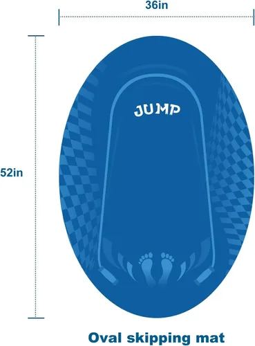 Miniatura 2 de Tapete para Saltar la Cuerda para Exteriores e Interiores, Oval de 52'' x 36'' Tapete de Ejercicio Fitness Antideslizante, Absorción de Impactos