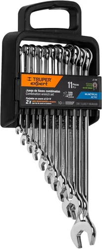 TRUPER JC-11M - Juego de llaves combinadas, 11 piezas, pulidas