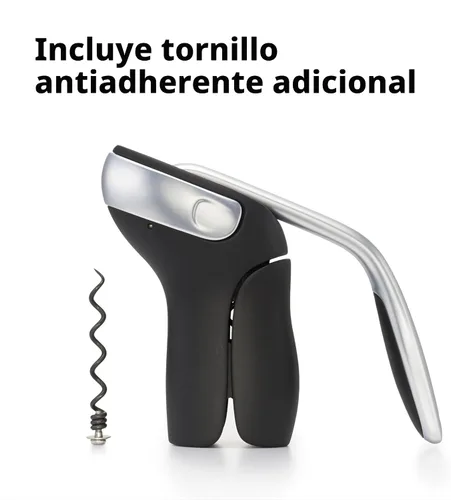 Miniatura 3 de OXO Sacacorchos de Palanca Vertical de Acero con Cortador de Papel de Aluminio Extraíble