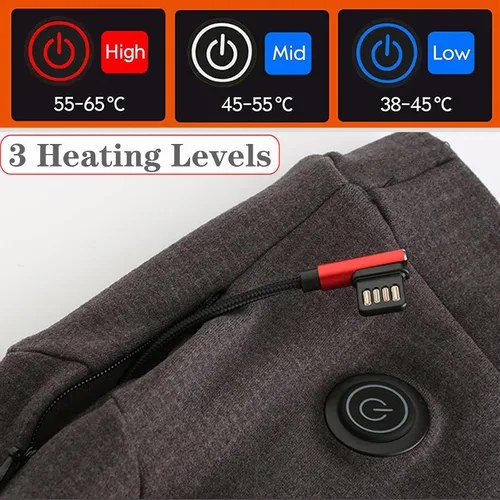 Miniatura 3 de Conjunto de ropa interior térmica con calefacción, ropa interior con calefacción USB para hombre, capa base de 9 zonas calentadas