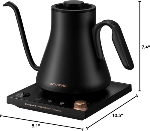 Miniatura 8 de INTASTING Hervidor Eléctrico de Cuello de Cisne, Control de Temperatura Preciso ±1℉, Interior de Acero Inoxidable, Calentamiento Rápido para Café