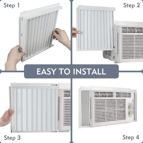 Miniatura 8 de Flamorrow Paneles laterales de aire acondicionado de ventana con marco, se adapta a aires acondicionados de ventana de 22,000 BTU, kit de relleno