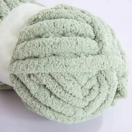 Miniatura 9 de Hombys Hilo de felpilla gruesa verde salvia para tejer a ganchillo y tejer, hilo grueso y esponjoso súper voluminoso para tejer a mano manta, hilo