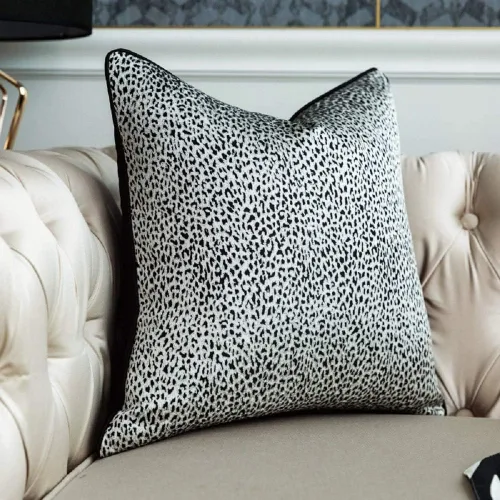 Miniatura 4 de Juego de 2 fundas de almohada decorativas con estampado de animales, estampado de cebra y guepardo, fundas de cojín en blanco y negro para sala