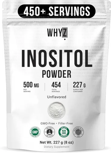 Inositol en polvo de 8 onzas, suplemento de inositol natural para apoyo ovárico, fertilidad y equilibrio hormonal, polvo de inositol puro,