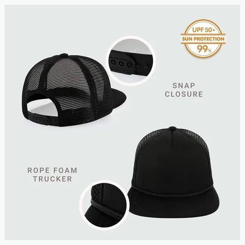 Miniatura 2 de CHOK.LIDS Flat Bill - Gorra de béisbol de malla de ala plana para hombres y mujeres, ajustable, con cierre a presión