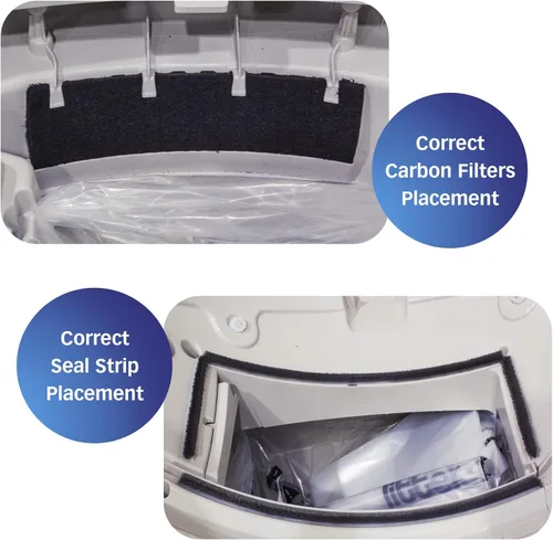 Miniatura 5 de PET STANDARD Filtros de carbono de repuesto y 1 juego de tiras de sellado de repuesto compatibles con la caja de arena autolimpiante para gatos