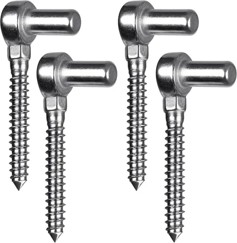 Miniatura 13 de Insaga Bisagras de puerta de acero inoxidable 304 para cercas de madera, bisagra de ojo de tornillo de una pieza resistente con diámetro de orificio