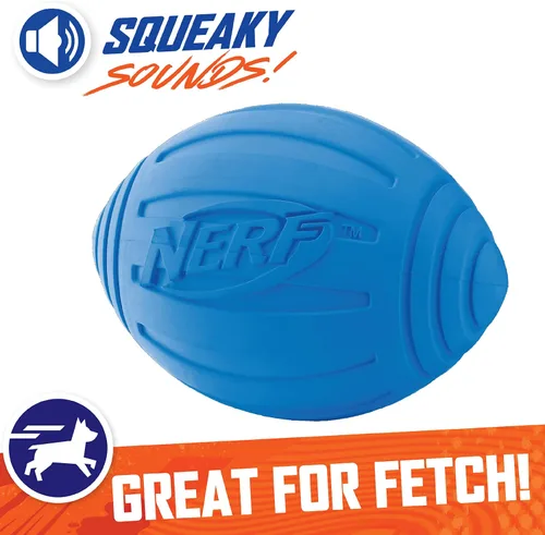 Miniatura 3 de Nerf juguete fútbol con sonido para perro, Sencillo, Azul
