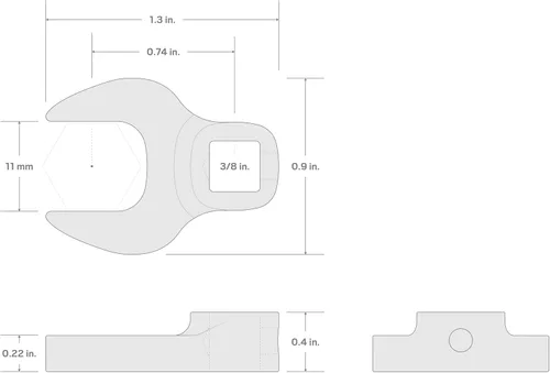 Miniatura 4 de TEKTON WCF14011 - Llave de pie de gallo de 3/8 pulgadas x 0.433 in Fabricado en Estados Unidos