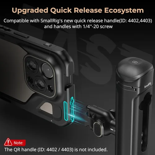 Miniatura 2 de SmallRig para iPhone 15 Pro Max Jaula para teléfono con adaptador de filtro de 67mm, diseño de liberación rápida mejorado para videografía/grabación