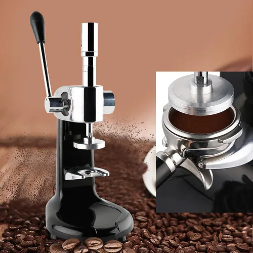 Prensa de café manual, manipulación de café de acero inoxidable, máquina de prensado de polvo cuantitativo manual, prensa de frijoles con base,