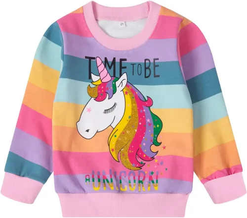 Miniatura 48 de Sudaderas para niñas pequeñas, cuello redondo, sin botones, de manga larga, para invierno, casual, ropa 2T-7T, Dinosaurio