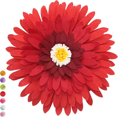 Miniatura 39 de Almohada decorativa 3D de flores de margarita, manta de girasol de 14.5 x 13 pulgadas, decoración redonda para el hogar para sofá y cama