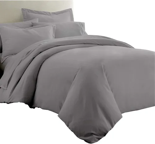 Miniatura 3 de Royal Tradition Juego de ropa de cama de viscosa de bambú sólido de 7 piezas, funda de edredón y fundas de almohada con sábanas, color beige