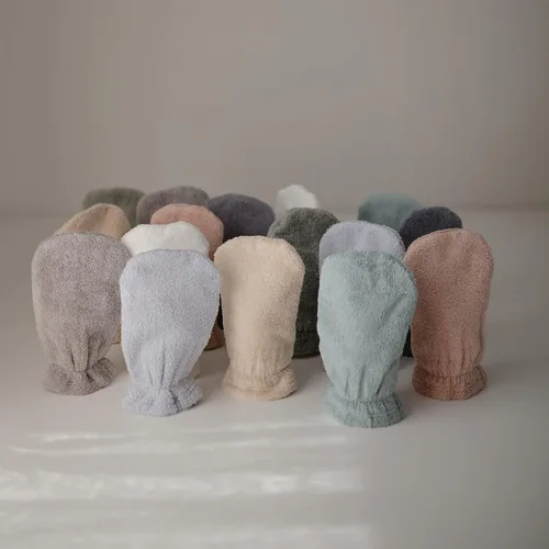 Miniatura 4 de mushie Guantes de baño para bebé, algodón orgánico, paquete de 2 (amarillo otoño)