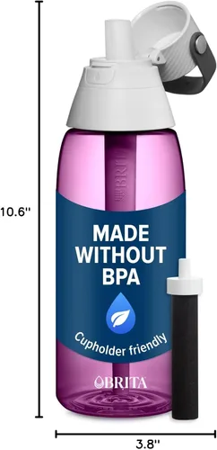 Miniatura 8 de Botella de agua con filtro de plástico de lado duro Brita Premium, sin BPA, reutilizable, reemplaza 300 botellas de agua de plástico, el filtro dura