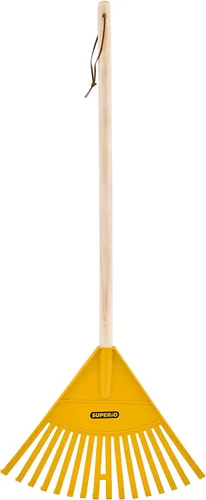 Miniatura 8 de Superio Rastrillo para niños con mango de madera dura, herramientas de jardinería y cuidado del césped para niños, barrer hojas y ordenar el jardín