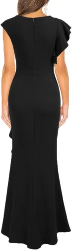 Miniatura 2 de WOOSEA - Vestido largo ceñido de cóctel estilo sirena con apertura lateral para mujer.