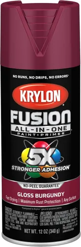 Krylon Fusion - Pintura en aerosol adhesiva todo en uno para uso en interiores y exteriores, 12 onzas, borgoña