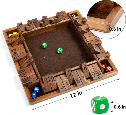 Miniatura 5 de ropoda Juego de mesa de dados de 4 vías de 12 pulgadas (2-4 jugadores) para niños y adultos