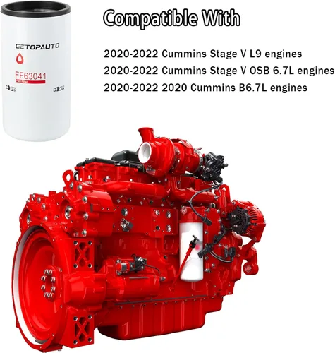Miniatura 2 de GETOPAUTO FF63041NN - Filtro de combustible compatible con repuesto Cummins 5526400