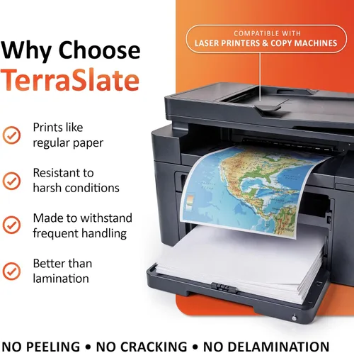 Miniatura 4 de TerraSlate - Papel para impresora resistente a la intemperie, 8 milésimas de pulgada, 8.5 x 11 pulgadas (250 hojas), papel impermeable para tarjetas