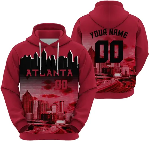 Miniatura 10 de Custom Football Hoodies City Night Skyline Personalized Sweatshirt Name Number Fan Gift Pullover for Men Women Youth