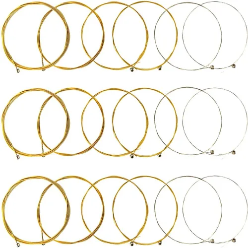 Cuerdas de guitarra acústica, 3 juegos completos con núcleo de acero inoxidable, bronce fósforo, cabeza de cuentas niquelada, incluyendo E-1st B-2nd