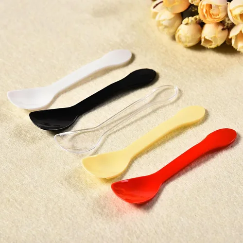 Miniatura 7 de 100 cucharas de helado, cuchara desechable para pastel, cuchara de pudín de yogur de plástico, color negro