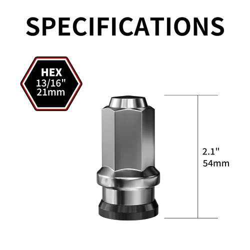 Miniatura 2 de Richeer Juego de 32 tuercas de llanta estilo de fábrica OEM M14x1.5 para 2017-2024 F250 F350, tuercas de rueda de asiento de bellota grande cromadas