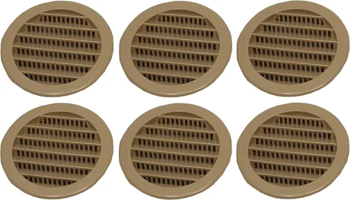 Cubierta redonda de rejilla de rejilla de reptil de rejilla de ventilación de aire de plástico verde o bronceado de 2 pulgadas (6, bronceado)