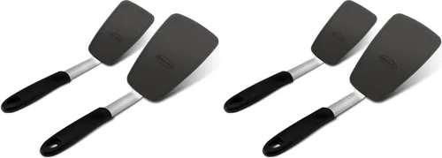 Miniatura 10 de Unicook Paquete de 2 espátulas de silicona flexible, giratorias, resistentes al calor de 600 °F, ideal para voltear huevos, hamburguesas, crepes