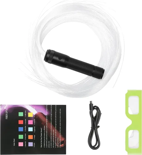 Miniatura 4 de Luces LED de látigo, látigo de fibra óptica para bailar, con 40 modos de efecto de color y giro de 360°, luz rave recargable para fiestas, fiestas