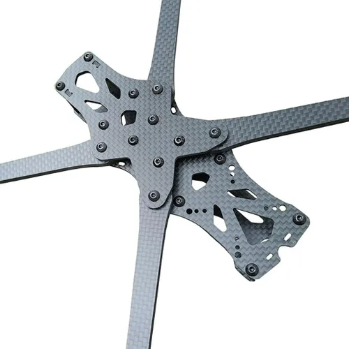 Miniatura 3 de QWinOut Kit de marco de fibra de carbono RC tipo X 14.252 in/15.354 in distancia entre ejes para DIY RC Racer Drone (8 pulgadas con impresión 3D)