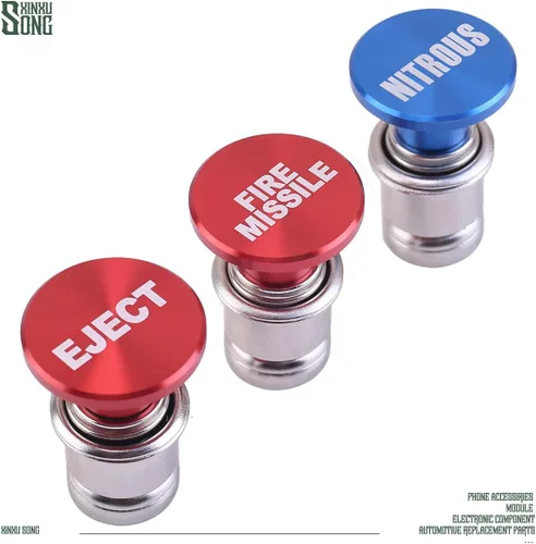 Miniatura 2 de 3 piezas de botones de expulsión de misiles de fuego de nitrógeno para encendedores de botón, tapones de botón de repuesto de 12V, fuente