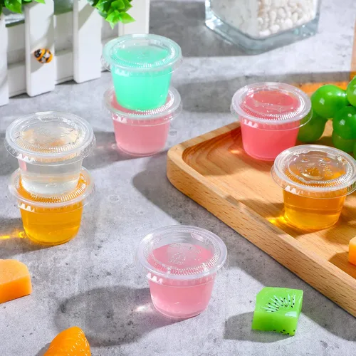 Miniatura 4 de Macarrie 1000 recipientes de 2 onzas con tapas, porciones de 2 onzas, tazas de condimentos, tazas de soufflé, taza de salsa, recipiente de ensalada