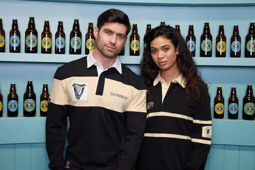 Miniatura 5 de Guinness Camiseta de rugby irlandés de manga larga para hombre, camiseta de rugby estilo polo para hombre, sudadera de cerveza