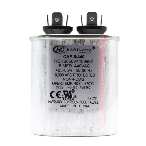 HVAC Genius - Condensador de 5 condensadores MFD de 370 o 440 VCA 5uf de funcionamiento ovalado para motor de ventilador, condensador de soplador en