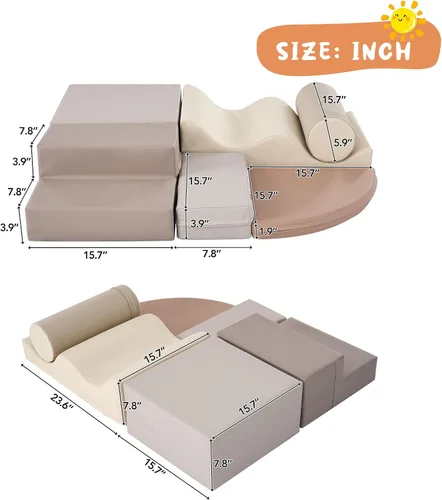 Miniatura 6 de Merax Juguetes de escalada para niños pequeños, juego de escalada y gateo suave para interiores, bloques de espuma suave para escalar, gatear, 6