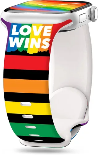 Miniatura 38 de Dressy Designer - Correa de silicona para orgullo compatible con Apple Watch para mujeres y hombres de 38/40/41/42/44/45/46/1.929 in, correas