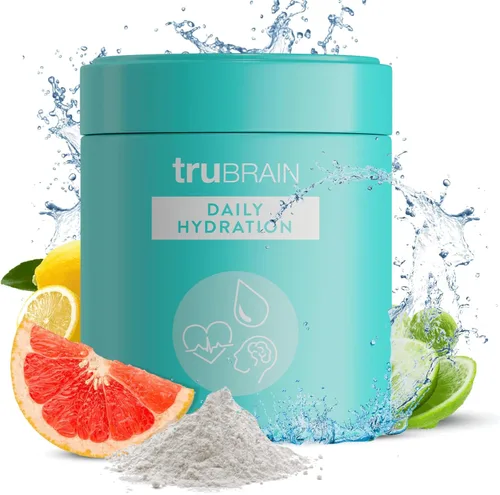 TruBrain Hidratación diaria: mezcla de bebida en polvo de electrolitos multiplicador de hidratación | Rehidrata mejor que el agua | Electrolitos