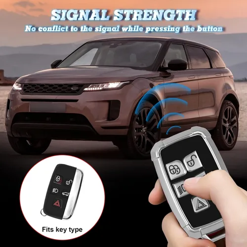 Miniatura 4 de x xotic tech Funda para llavero compatible con Range Rover Evoque Discovery LR4 Land Rover Sport o Jaguar XF XJ F-PACE F-Type 5 botones, protección