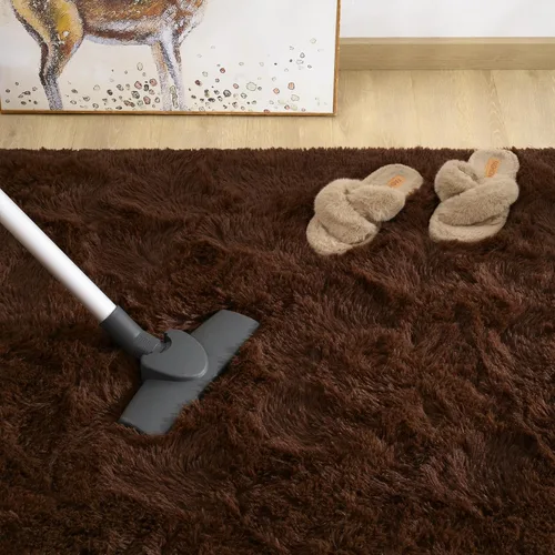 Miniatura 4 de Amearea Alfombra de Área Peluda Esponjosa para Dormitorio de Niñas, Sala de Estar, Extra Suave y Difusas Alfombras Peludas, Antideslizante, Alfombra