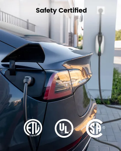 Miniatura 4 de Cargador EV portátil de nivel 1/2 para Tesla, 12A/16A, cable de extensión móvil de coche eléctrico de 25 pies con enchufe NEMA 6-20 de 240V