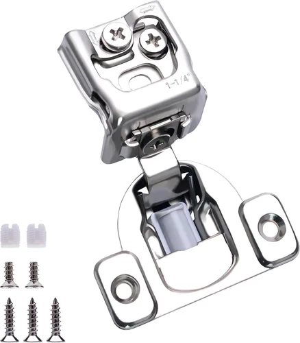 Miniatura 11 de Bisagras de cierre suave, paquete de 10 5 pares de bisagras superpuestas de 1 pulgada de cierre automático para armarios de cocina, marco frontal