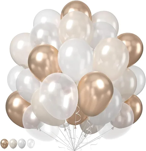 Miniatura 21 de FEYG - Juego de arco de globos, 50 globos de color azul, amarillo y blanco. Globos de látex para cumpleaños, bodas, baby shower, compromiso, Azul
