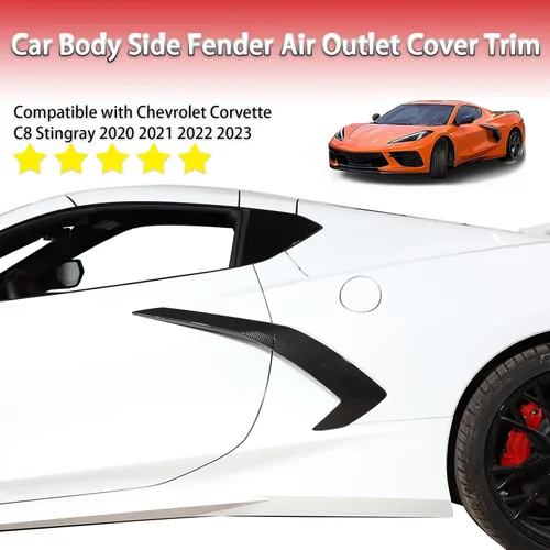 Miniatura 2 de Sekhyna Marco de ajuste de salida de aire para guardabarros lateral de carrocería de automóvil compatible con Chevrolet Corvette C8 Stingray