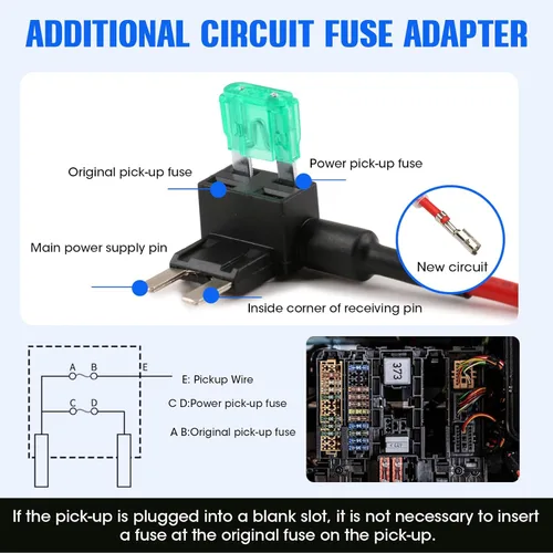 Miniatura 3 de Paquete de 4 adaptadores de fusible para automóvil de 12 V, mini cuchillas con 20 fusibles (10A/15A/20A/25A/30A), ATO ATC ATM APM, portafusibles